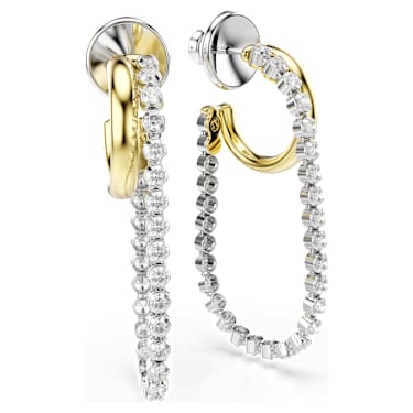 Hyperbola 이어링, 라운드 컷, 화이트, 믹스 메탈 피니시 - Swarovski, 5749366