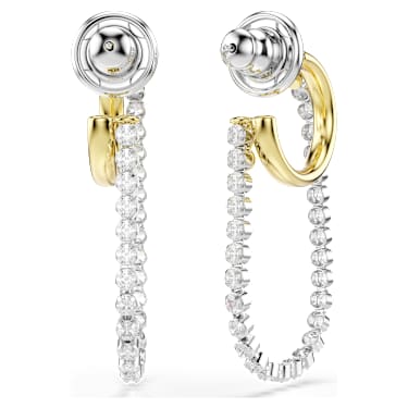 Hyperbola 이어링, 라운드 컷, 화이트, 믹스 메탈 피니시 - Swarovski, 5749366