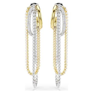 Jachete cercei Hyperbola, Stratificați, Tăietură rotundă, Albi, Finisaj metalic mixt - Swarovski, 5749368