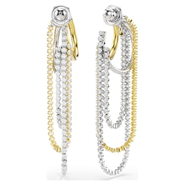 Suknjice za uhane Hyperbola, Večplastno, Okrogli rez, Beli, Prevleka iz mešanih kovin - Swarovski, 5749368