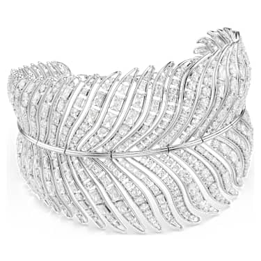 Vienna 초커 네크리스, 믹스 컷, 깃털, 화이트, 로듐 플래팅 - Swarovski, 5749377