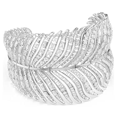 Vienna Choker, Blandade slipningar, Fjäder, Vit, Rodiumpläterad - Swarovski, 5749377