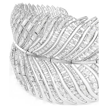 Vienna 초커 네크리스, 믹스 컷, 깃털, 화이트, 로듐 플래팅 - Swarovski, 5749377