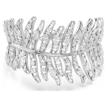 Vienna Armband, Verschiedene Schliffe, Feder, Weiß, Rhodiniert - Swarovski, 5749378