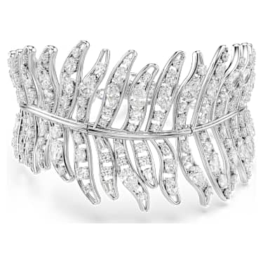 Vienna Armband, Verschiedene Schliffe, Feder, Weiß, Rhodiniert - Swarovski, 5749378