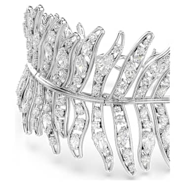 Zapestnica Vienna, Mešani rezi, Pero, Bela, Prevleka iz rodija - Swarovski, 5749378