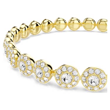 Náramek Una Angelic, Kulatý výbrus, Bílá, Povrchová úprava z 18k zlata - Swarovski, 5749386