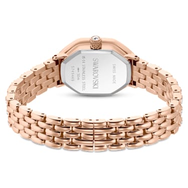 Dextera octagon watch, Swiss Made, Metal bracelet, Rose gold tone, Rose gold-tone finish - Swarovski, 5749449