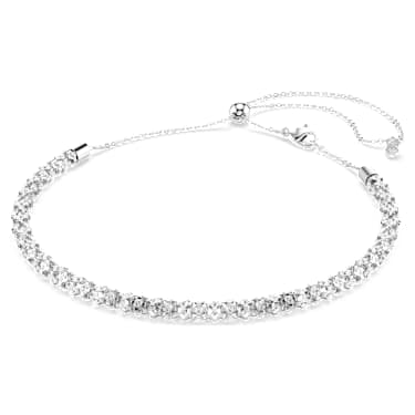 Verižica Dextera, Okrogli rez, Bela, Nerjavno jeklo - Swarovski, 5750137