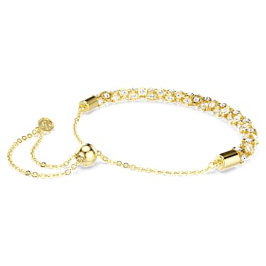 Pulsera Dextera, Talla redonda, Blanca, Acabado tono oro - Swarovski, 5750170