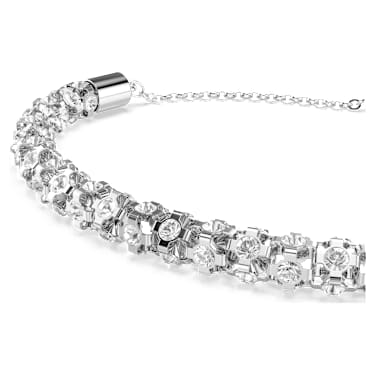 Dextera armband, Ronde slijpvorm, Wit, Roestvrij staal - Swarovski, 5750171