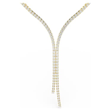 Matrix Y-Halskette, Rundschliff, Weiß, 18K goldbeschichtet - Swarovski, 5750601