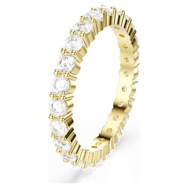 Matrix Vittore band ring, Round cut, White, 18K gold finish - Swarovski, 5750618