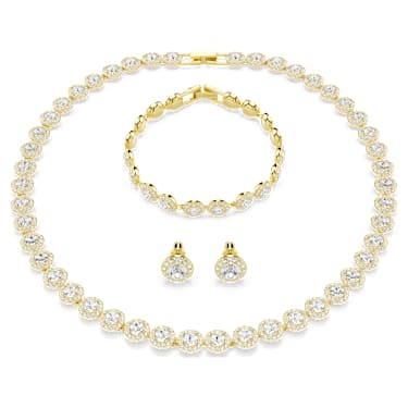 Parure Una Angelic, Parure (3), Taille Rond, Blanc, Placage de ton or - Swarovski, 5750619