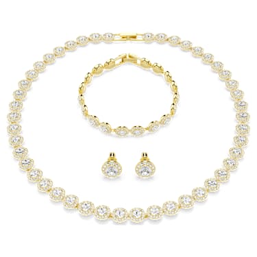 Una Angelic Set, Set (3), Yuvarlak kesim, Beyaz, 18k altın rengi yüzey - Swarovski, 5750619