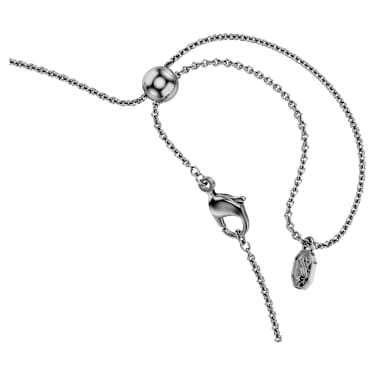 Matrix necklace, Gradient of round cuts, Multicoloured, Ruthenium plated - Swarovski, 5751192