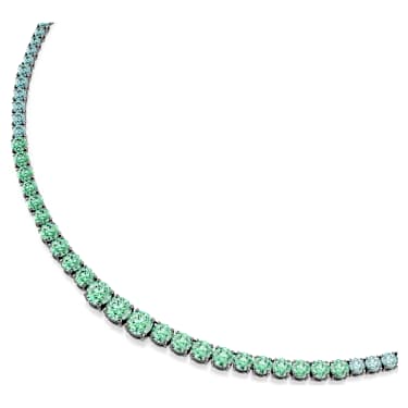 Matrix necklace, Gradient of round cuts, Multicoloured, Ruthenium plated - Swarovski, 5751192