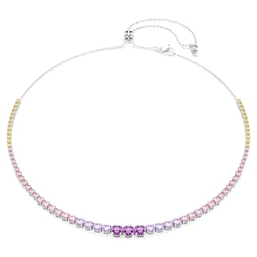 Matrix 项链, 渐层圆形切割, 流光溢彩, 镀铑 - Swarovski, 5751196