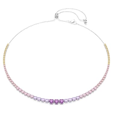 Matrix 项链, 渐层圆形切割, 流光溢彩, 镀铑 - Swarovski, 5751196
