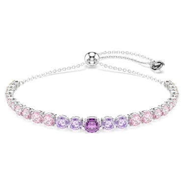 Pulseira Matrix, Degradé de lapidações redondas, Multicor, Lacado a ródio - Swarovski, 5751197