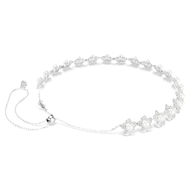 Ras-de-cou Ariana Grande x Swarovski, Perle de cristal, Taille ronde, Blanc, Métal rhodié - Swarovski, 5751250