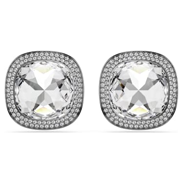 Una Angelic klipszes fülbevaló, Párnametszés, Fehér, Ruténium bevonattal - Swarovski, 5751325