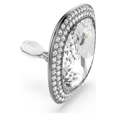 Una Angelic clip earrings, Cushion cut, White, Ruthenium plated - Swarovski, 5751325