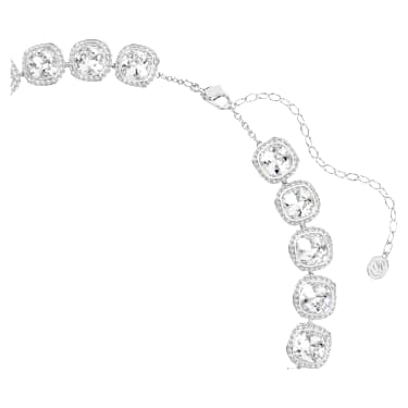 Una Angelic necklace, Cushion cut, White, Rhodium plated - Swarovski, 5751326