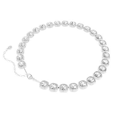 Colier Una Angelic, Tăietură perniță, Alb, Placat cu rodiu - Swarovski, 5751326