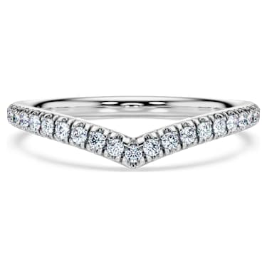 Aliança em V Eternity, Diamantes criados em laboratório 0.25 ct tw, Modelo redondo, Ouro branco de 18 quilates - Swarovski, 5751455