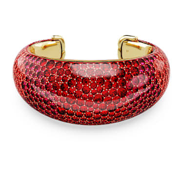 Manžetový náramek Idyllia, Červený, Pokoveno ve zlatém odstínu - Swarovski, 5751463