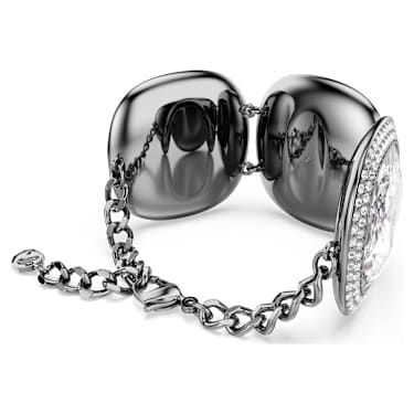 Brățară Una Angelic, Tăietură perniță, Alb, Placat cu ruteniu - Swarovski, 5751557