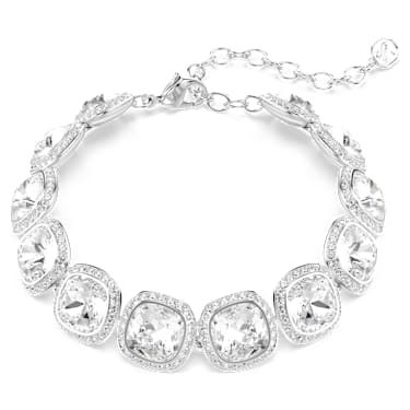 Una Angelic 手鏈, 枕形切割, 白色, 鍍白金色 - Swarovski, 5751558