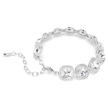 Una Angelic bracelet, Cushion cut, White, Rhodium plated - Swarovski, 5751558
