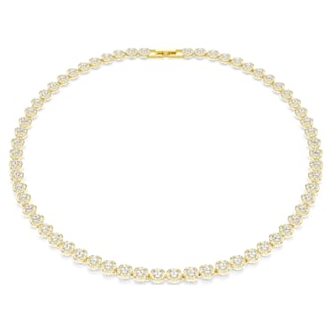 Una Angelic 项链, 圆形切割, 小号, 白色, 镀金色调 - Swarovski, 5751560