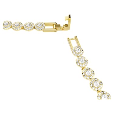 Verižica Una Angelic, Okrogli rez, Majhna, Bela, PVD zlatega odtenka - Swarovski, 5751560