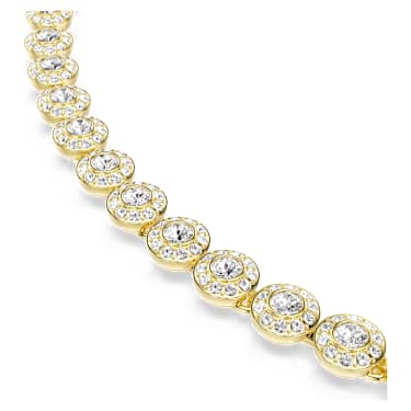 Colier Una Angelic, Tăietură rotundă, Mic, Alb, Placat cu auriu - Swarovski, 5751560