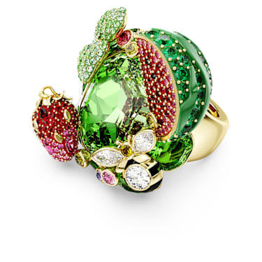 Idyllia motif ring, Multicolored, Gold-tone plated - Swarovski, 5751740