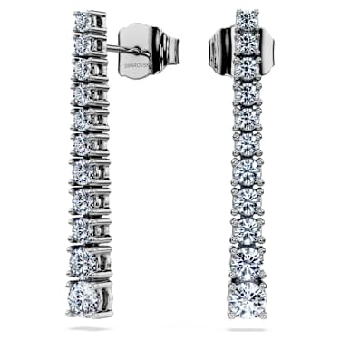 Orecchini pendenti Eternity, Diamanti creati in laboratorio 1,3 ct tw, Forma rotonda, Oro bianco 18 K - Swarovski, 5752494