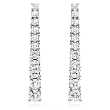 Orecchini pendenti Eternity, Diamanti creati in laboratorio 1,3 ct tw, Forma rotonda, Oro bianco 18 K - Swarovski, 5752494