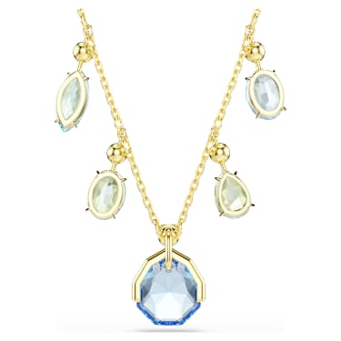 Gema necklace, Mixed cuts, Drop, Multicolored, Gold-tone plated - Swarovski, 5752576