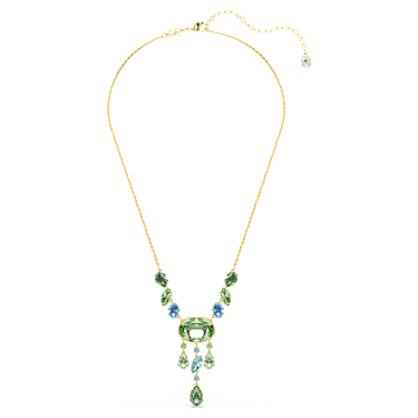 Gema Y necklace, Mixed cuts, Multicolored, 18K gold finish - Swarovski, 5752577