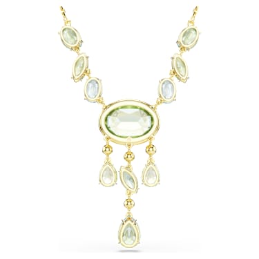 Gema Y necklace, Mixed cuts, Multicolored, 18K gold finish - Swarovski, 5752577