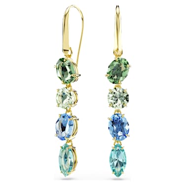 Gema drop earrings, Mixed cuts, Multicolored, Gold-tone plated - Swarovski, 5752579