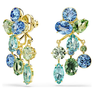 Gema earrings, Mixed cuts, Multicolored, Gold-tone plated - Swarovski, 5752580