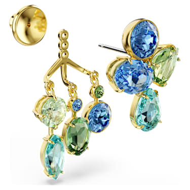 Gema earrings, Mixed cuts, Multicolored, 18K gold finish - Swarovski, 5752580