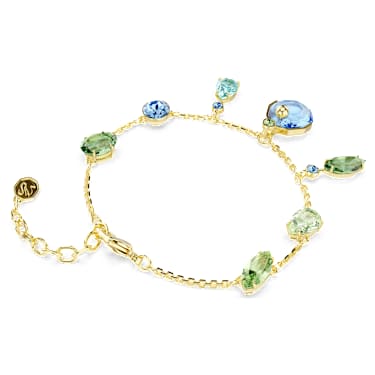 Gema bracelet, Mixed cuts, Multicolored, 18K gold finish - Swarovski, 5752588