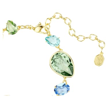 Gema bracelet, Mixed cuts, Multicolored, 18K gold finish - Swarovski, 5752590