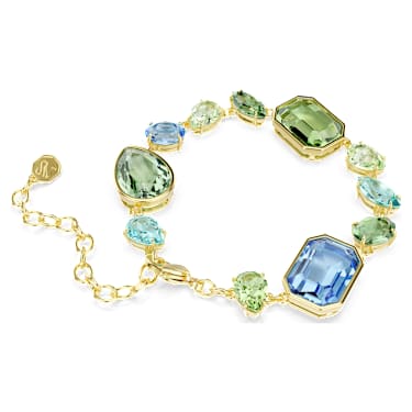 Gema bracelet, Mixed cuts, Multicolored, 18K gold finish - Swarovski, 5752590