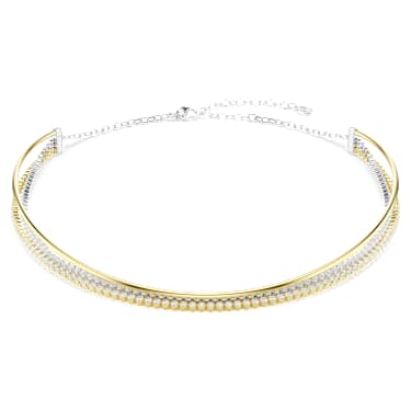 Hyperbola Halskette, Rundschliff, Weiß, Metallmix - Swarovski, 5752851